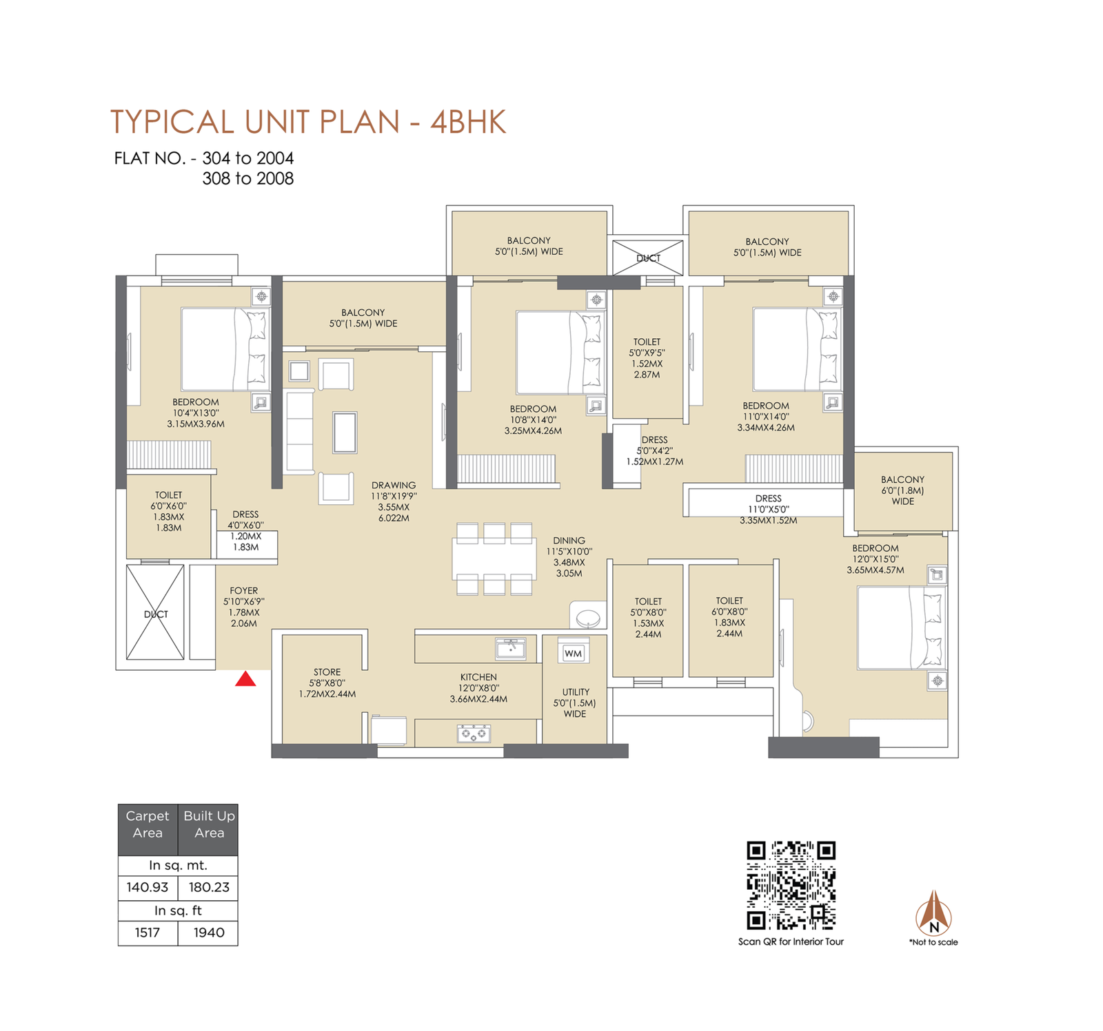 4BHK Unit Plan